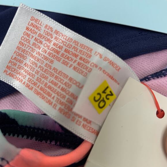 New Cat & Jack Girls XS 4/5 UPF 50+ Navy Blue Bikini 2PC Swim Swimsuit - Picture 3 of 3